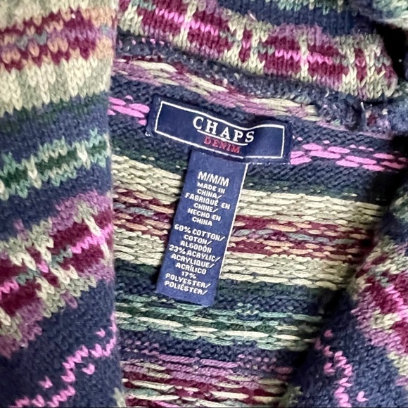 Chaps Fair Isle Knit Button Front Sweater Vest Womens Medium Multicolor - Picture 6 of 6